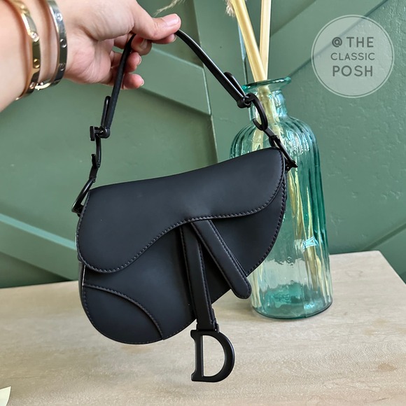EUC Dior Saddle Mini Ultra Matte So Black Shoulder Bag (NO STRAP) - Picture 2 of 11